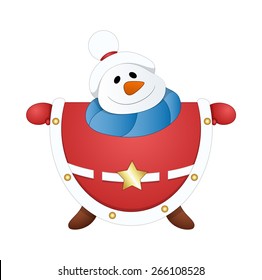 Funny Snowman Santa
