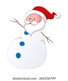Funny Snowman Santa Cartoon