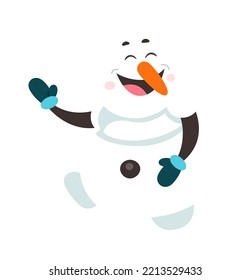 Funny snowmen flat icon Winter holiday decoration