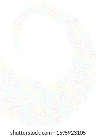 Funny soap bubbles isolated on white background. Pastel childish simple wallpaper. Children bubbles for play. Cartoon purity background. Girlish backdrop with round shapes.