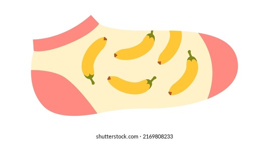 Funny Socks with bananas. Vector illustration