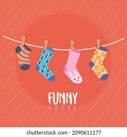 lustige Socken-Aufhängungssymbole
