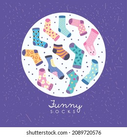 funny socks pattern in circle