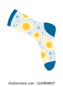 Funny Socks with scrambled eggs. Vector illustration