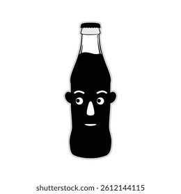 funny soda bottle vector silhouette