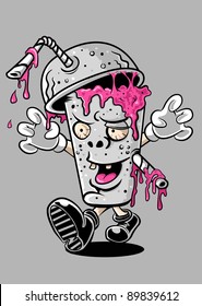 Funny Soda Cup Cartoon Zombie Stock Vector (Royalty Free) 89839612 ...