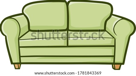 Funny and soft green sofa from front view