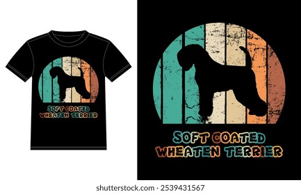 Funny Soft-coated Wheaten Terrier Vintage Retro Sunset Silhouette Gifts Dog Lover Dog Owner Essential T-Shirt