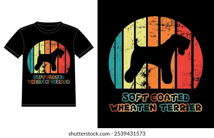 Funny Soft-coated Wheaten Terrier Vintage Retro Sunset Silhouette Gifts Dog Lover Dog Owner Essential T-Shirt