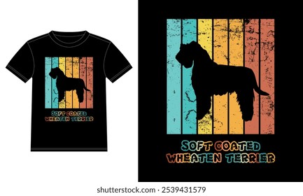 Funny Soft-coated Wheaten Terrier Vintage Retro Sunset Silhouette Gifts Dog Lover Dog Owner Essential T-Shirt