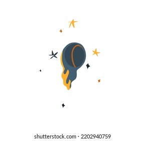 Funny space meditating strange cosmos figure people characters collection set.Cute abstract creature alien from space,magic with stars and moon.Cartoon style.Vector strange character design concept.