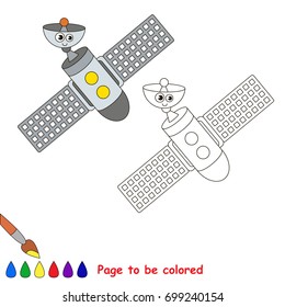 Funny Space Station to be colored, the coloring book for preschool kids with easy educational gaming level.