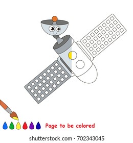 Funny Space Station, the coloring book to educate preschool kids with easy gaming level, the kid educational game to color the colorless half by sample.