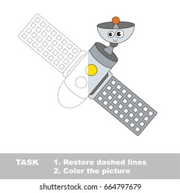 Funny Space Station. Dot to dot educational game for kids.