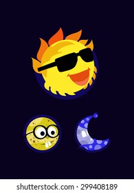 Funny space Sun Io Moon