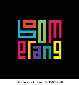 Funny special maze typography boomerang 
