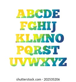 Funny Spectrum School Alphabet  Vector EPS 10 illustration.