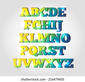 Funny Spectrum School Alphabet Vector EPS 10 illustration.