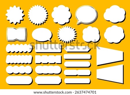 Funny Speech Balloon Set and Tag Label, Flat Pastel Style Text Box for Messages and Notes
