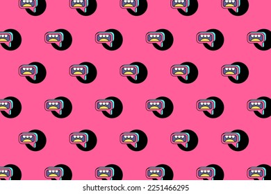 Funny speech mouth pattern on pink background. Funny wallpaper. Modern illustration background. Vector EPS 10