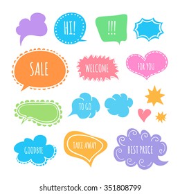Funny speech and thought bubbles in vector