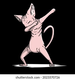 funny sphynx cat dabbing pet dab dance wo scoop neck t design vector illustration for use in design and print wall art poster canvas