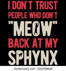 funny sphynx cat wo design vector illustration for use in design and print wall art poster canvas