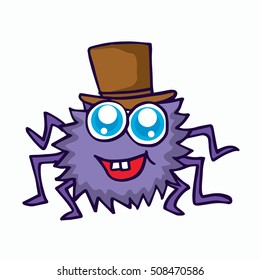 funny spider cartoon for t-shirt design
