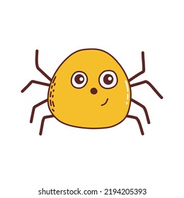Funny Spider. Halloween element. Trick or treat concept. Vector illustration in hand drawn style