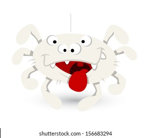 funny spider tongue out vector