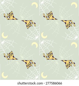 Funny spiders seamless pattern. Colorful kids background pattern.