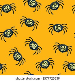 Funny spiders seamless pattern. Halloween vector bacground.