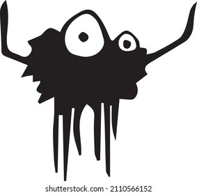 Funny spiders. Vector image of a funny cartoon spider raising its paws up like a prophet