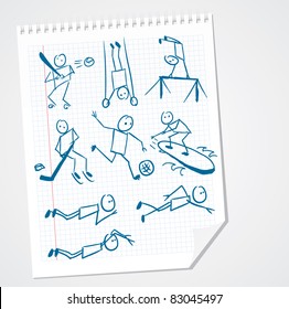 Funny Sport Doodle Vector