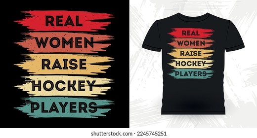 Funny Sports Hockey Player Gift Retro Vintage Hockey T-shirt Design 