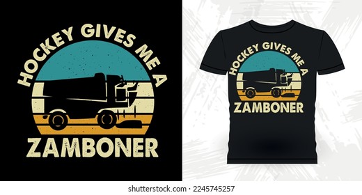 Funny Sports Hockey Player Gift Retro Vintage Hockey T-shirt Design 