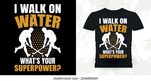 Funny Sports Hockey Player Gift Retro Vintage Hockey T-shirt Design 