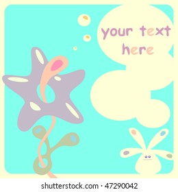Funny spring card.Vector illustration