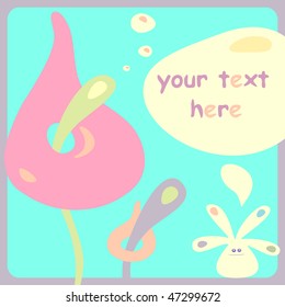 Funny spring card.Vector illustration