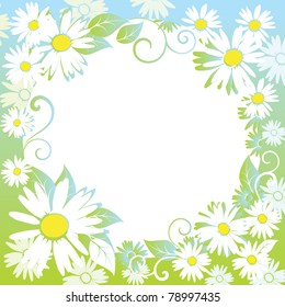 funny spring floral border.vector illustration