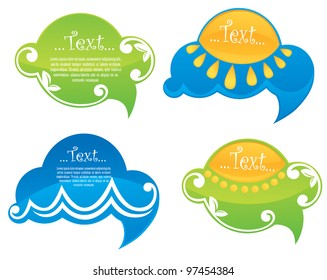 funny spring and summer speech bubbles