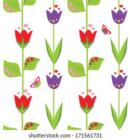 Funny spring wallpaper with tulip