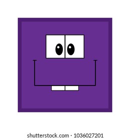 Funny square in the cartoon style. Flat design, vector.