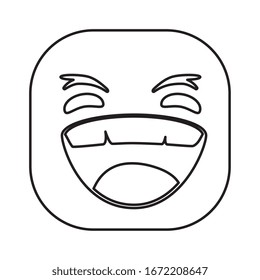 funny square emoticon smiling isolated icon vector illustration design