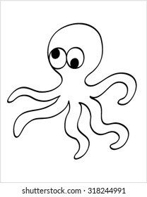 Funny squid drawing