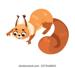 Funny Squirrel Animal Character with Bushy Tail Vector Illustration