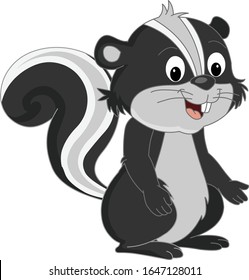 Funny squirrel cartoon character isolated on white background