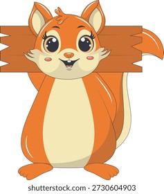 Lustige Eichhörnchen Cartoon Charakter. einzeln auf weißem Hintergrund. Vektorgrafik.