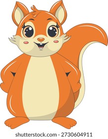 Lustige Eichhörnchen Cartoon Charakter. einzeln auf weißem Hintergrund. Vektorgrafik.