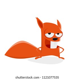 funny squirrel is relaxed